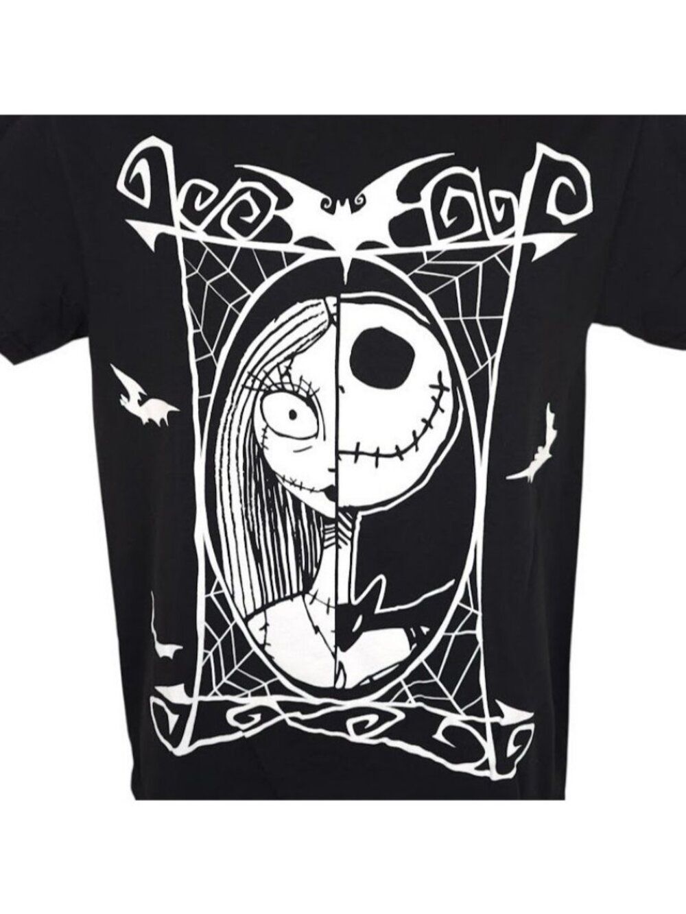 NightmareāBefore Christmas T Shirt Mens Size Small Black Jack Skellington Sally